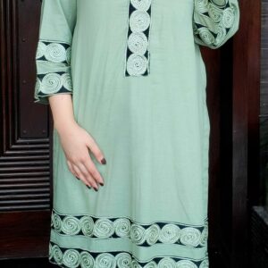 Premium lawn 2 piece outfit with lace work in medium size by Amqara